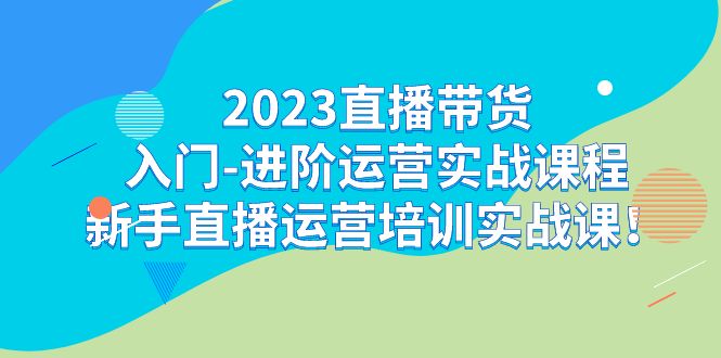 2023直播带货入门-进阶运营实战课程：新手直播运营培训实战课（60节课程）