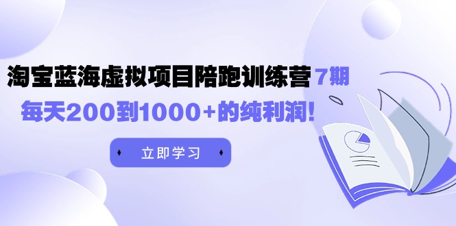 黄岛主《淘宝蓝海虚拟项目陪跑训练营7期》每天200到1000+的纯利润