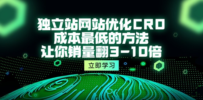 独立站网站优化CRO，成本最低的方法，让你销量翻3-10倍（5节课）