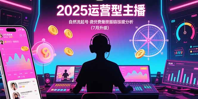 2025运营型主播：自然流起号，微付费投放技巧，罗盘数据深度解析