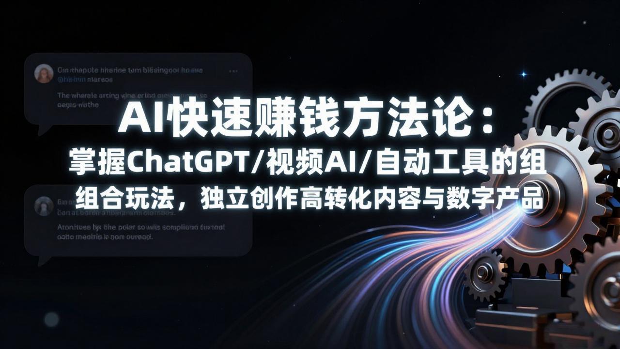 AI快速赚钱方法论：掌握ChatGPT/视频AI/自动化工具的组合玩法，独立创作高转化内容与数字产品