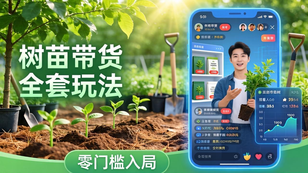 视频号AI树苗带货全套玩法：零门槛入局，掌握豆包、千问等AI工具制作树苗视频的全套流程