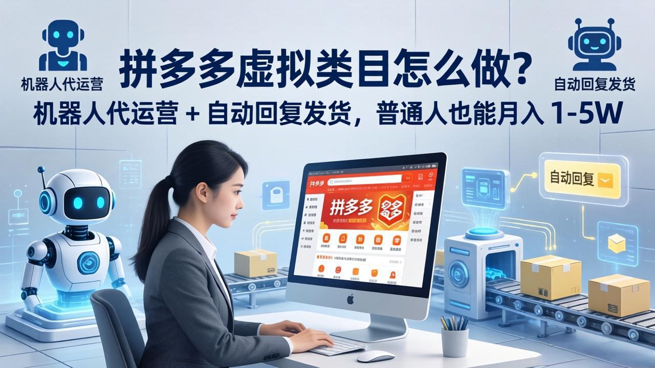 拼多多虚拟类目怎么做？机器人代运营 + 自动回复发货