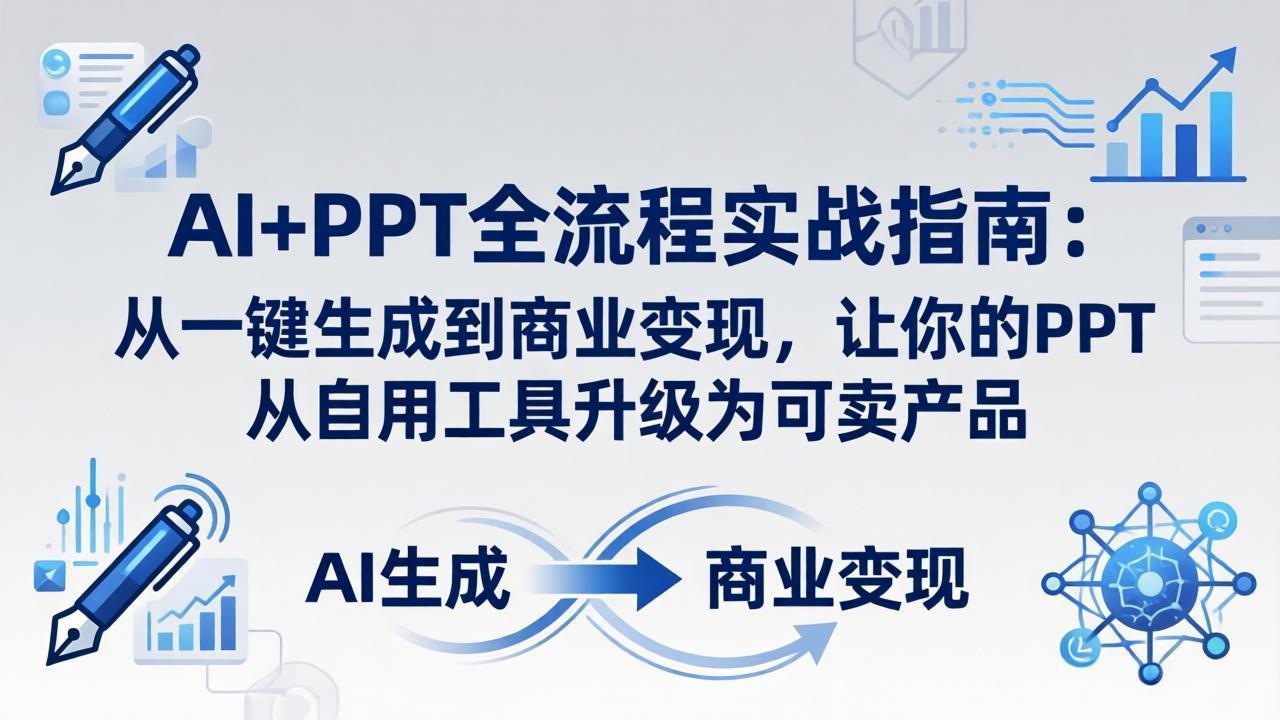 AI+PPT全流程实战指南：从一键生成到商业变现，让你的PPT从自用工具升级为可卖产品